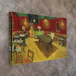 Van Gogh Cafe Decor,Van Gogh Artwork,The Night Cafe by Van Gogh,Vincent Van Gogh Wall Art, Billiards Table Wall Decor,Famous Canvas Print