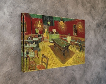 Van Gogh Cafe Dekor, Van Gogh Kunstwerk, Das Nachtcafe von Van Gogh, Vincent Van Gogh Wandkunst, Billardtisch Wanddekoration, berühmte Leinwanddruck