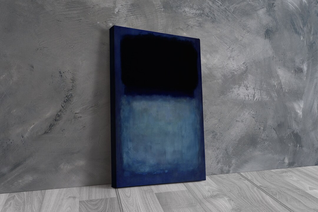 Mark Rothko Style Canvas Art, Blue Black Wall Decor - Etsy