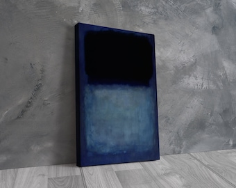 Arte murale su tela blu e nera in stile Mark Rothko, Arte murale su tela in stile Mark Rothko, Arte murale, Decorazione su tela