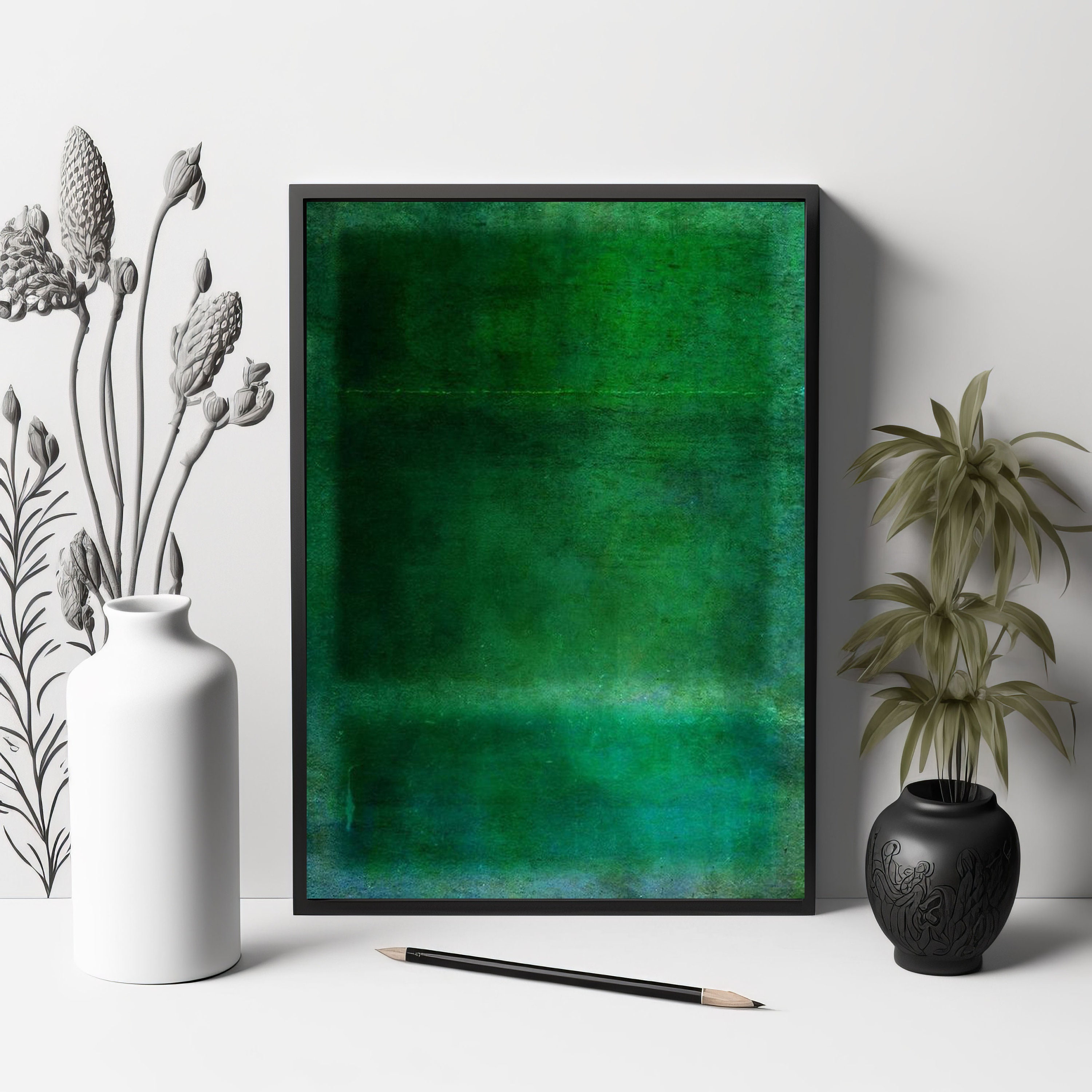 Mark Rothko Emerald Green Canvas Wall Art, Mark Rothko Style Canvas