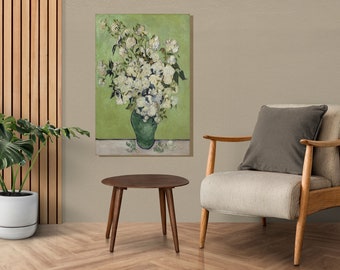 Vincent Van Gogh Leinwand Wandkunst, Van Gogh Kunstwerk, Van Gogh Rosa Rosen in einer Vase Kunstdruck, Gerahmtes Poster Druck, Geschenkidee