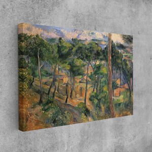 Paul Cezanne L'Estaque, vista através dos pinheiros, envoltório de galeria de tela, impressão de arte de parede, decoração de parede em tela, arte de parede de Paul Cezanne
