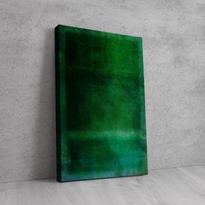 Mark Rothko Style Emerald Green Canvas Wall Art