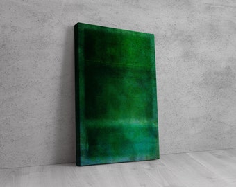 Arte murale su tela verde smeraldo in stile Mark Rothko, Arte murale su tela in stile Mark Rothko, Arte murale, Decorazione su tela