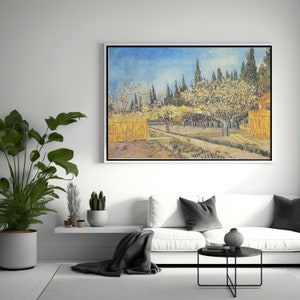 Van Gogh Olive Trees, Landscape Art Prints, Canvas Wall Art, Grove of Olive Trees, Print Wall Art, Wall Art