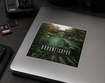 UrbanFishPOV Lost Gardens Below Sticker Underwater Statue Decal Mysterious Garden Laptop Sticker Adventure Art