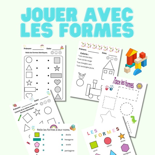 Maternelle - préscolaire - on joue avec les formes - pages d'activités