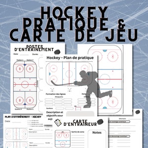 Trousse d'entraîneur de Hockey - feuilles de plan d'entraînement de Hockey - cartes d'entraîneur - feuilles d'exercices de Hockey