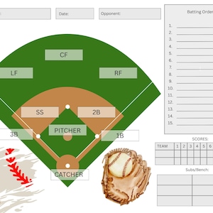 Printable Baseball Lineup Card: Coach&#39;s Game Sheet (PDF & PNG Download)