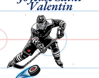 French Hockey Valentine's day cards - Cartes de Hockey Saint Valentin - imprimable - French Valentine's day cards