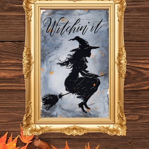 Whimsical Witch Art Print: Spooky Halloween Home Decor (Digital Download