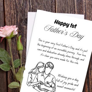 Tarjeta imprimible del Día del Padre para papá primerizo - Tarjeta del primer día del padre - descarga digital