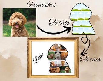 Personalized Dog Photo Collage: Custom Pet Gift (Digital Download, PDF & PNG Files Available)