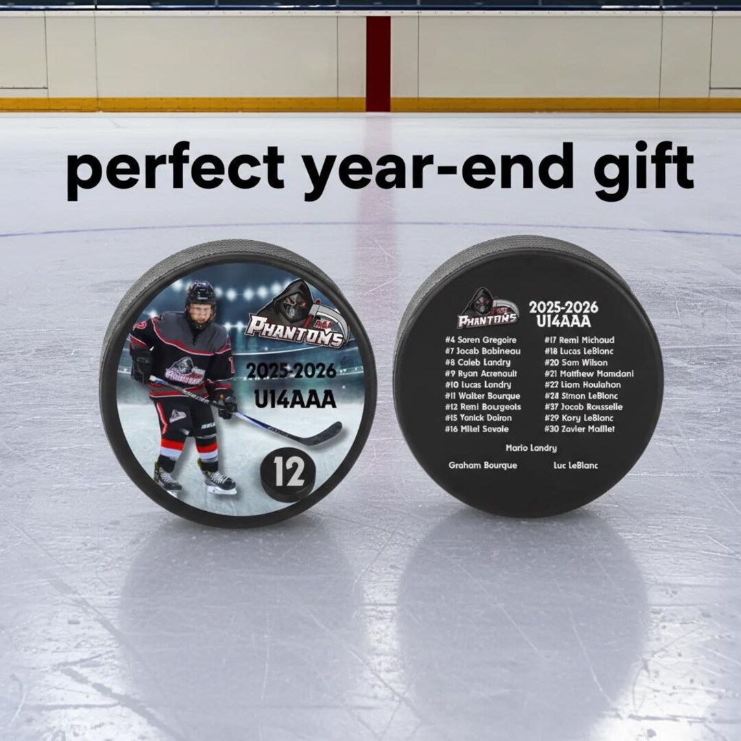 Personalized Hockey Puck Label Printable | Custom Digital Hockey Puck ...