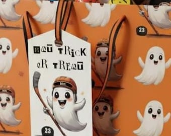 Halloween Personalized hockey gift tags for team / hockey bag tag / hockey design / printable digital download