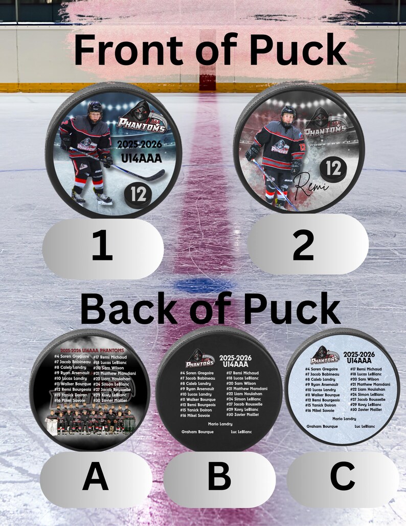 Puck Back Personalized Hockey Puck Label Printable | Custom Digital Hockey Puck ...
