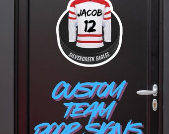 Custom Hockey Team Jersey Door Sign: Personalized Tournament Decor (Digital Download))