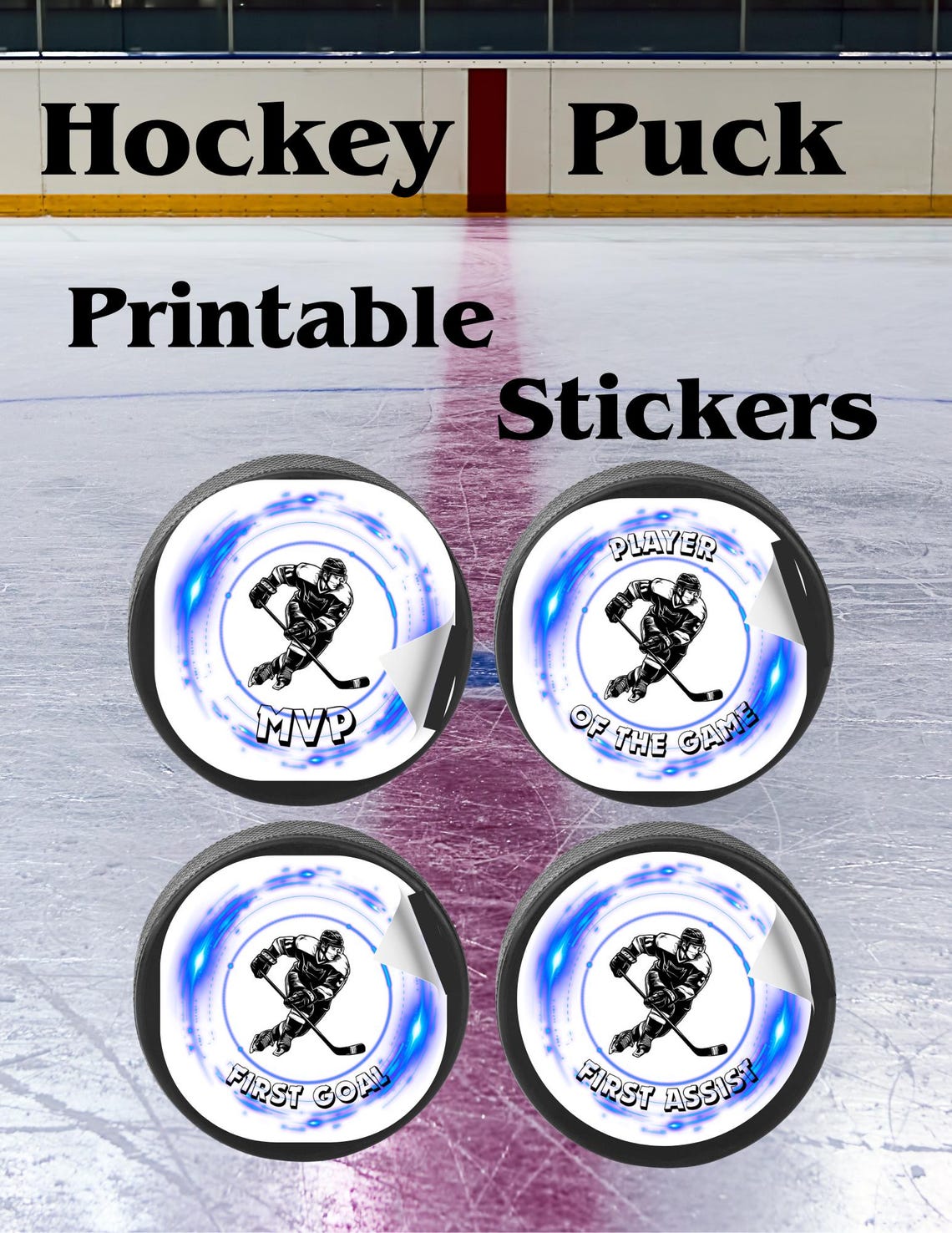 Printable Hockey Puck Stickers: MVP, First Goal Awards (avery 22830 ...