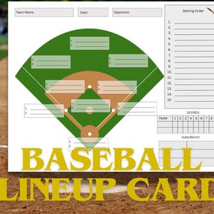 Printable Baseball Lineup Card: Coach Game Sheet (PDF & PNG)