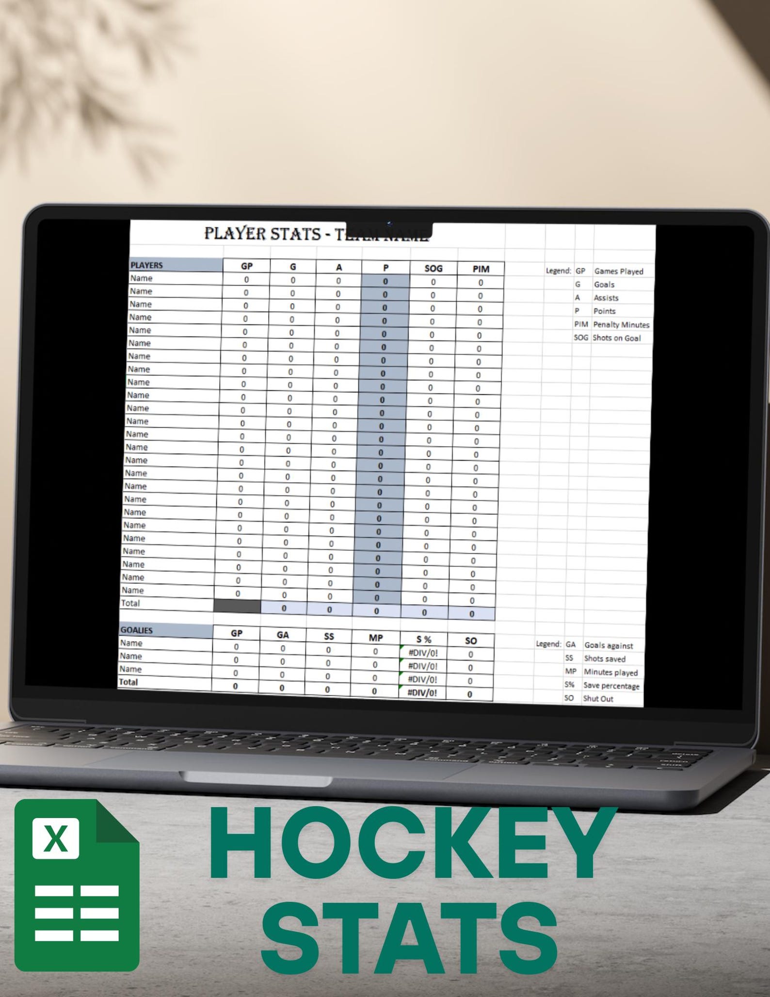 Hockey Stats Tracker Spreadsheet for Coaches (digital Download) - Etsy ...