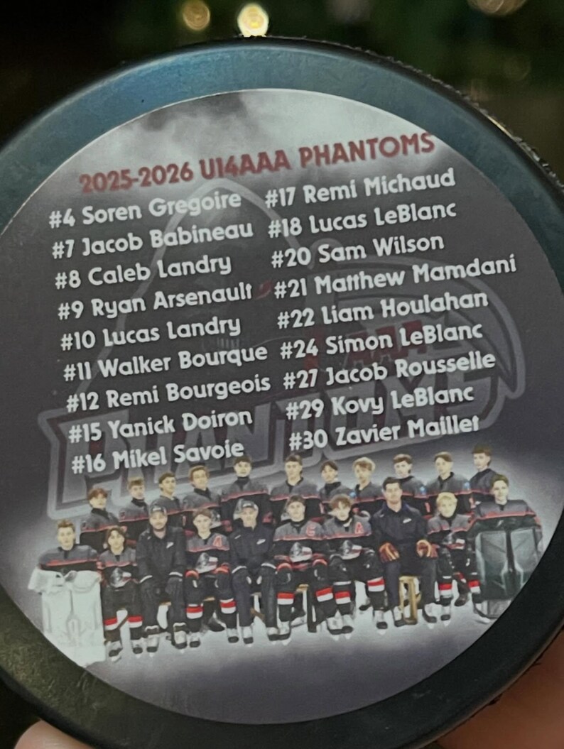 Personalized Hockey Puck Label Printable | Custom Digital Hockey Puck ...