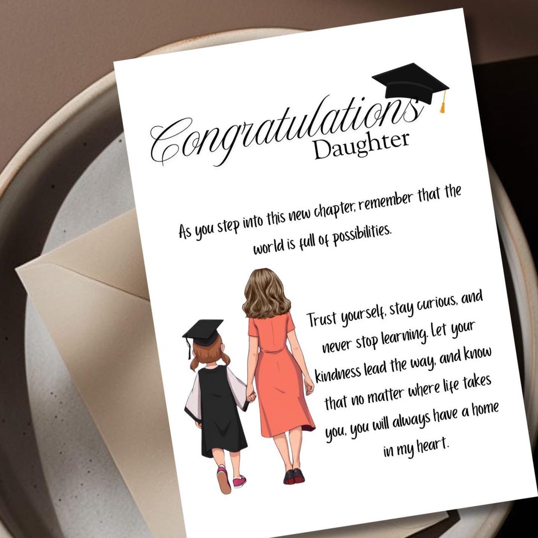 Printable Graduation Card for Daughter | Instant Download | Congrats ...