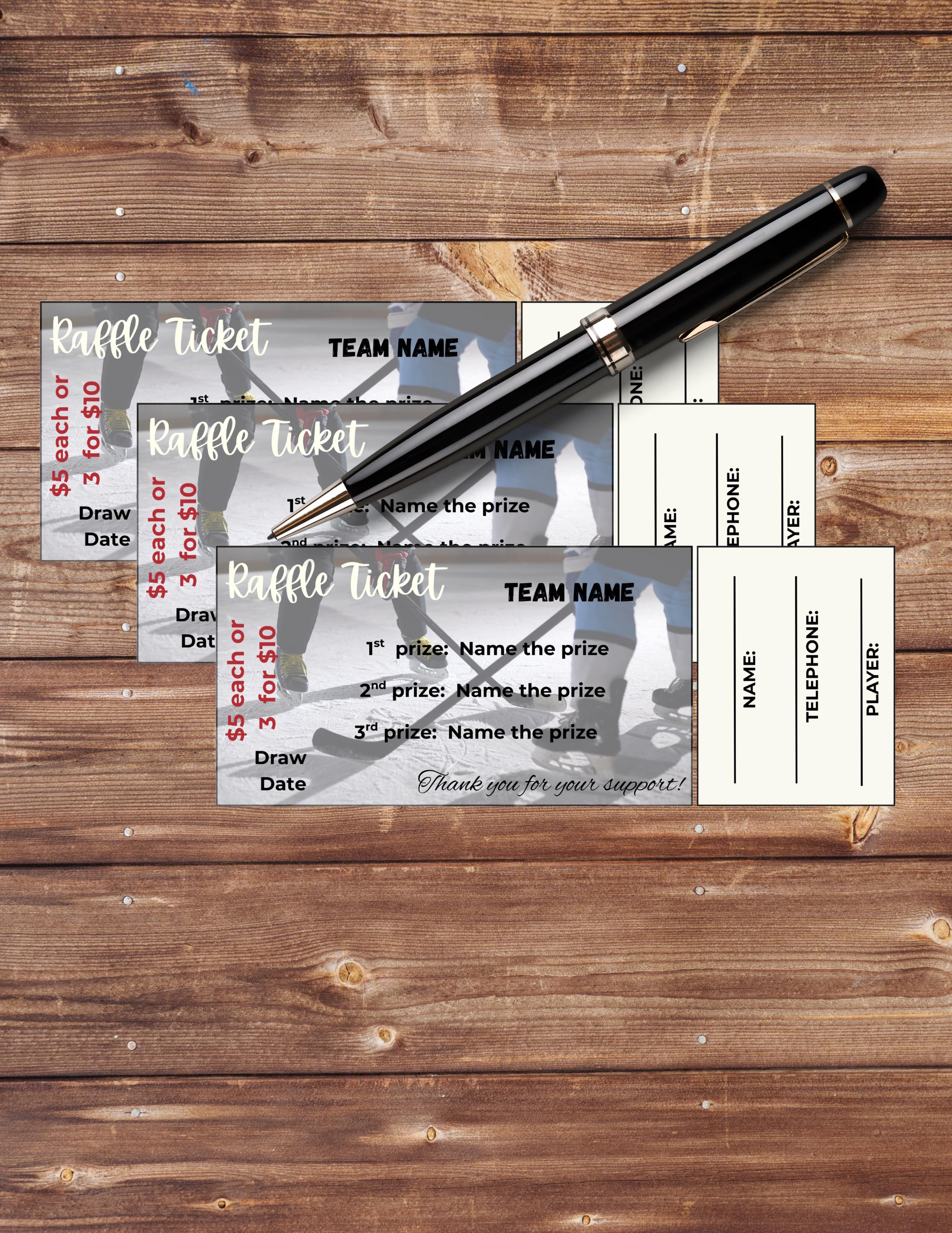 Customized Raffle Tickets: Printable Fundraiser Template (PDF & PNG, 8 ...