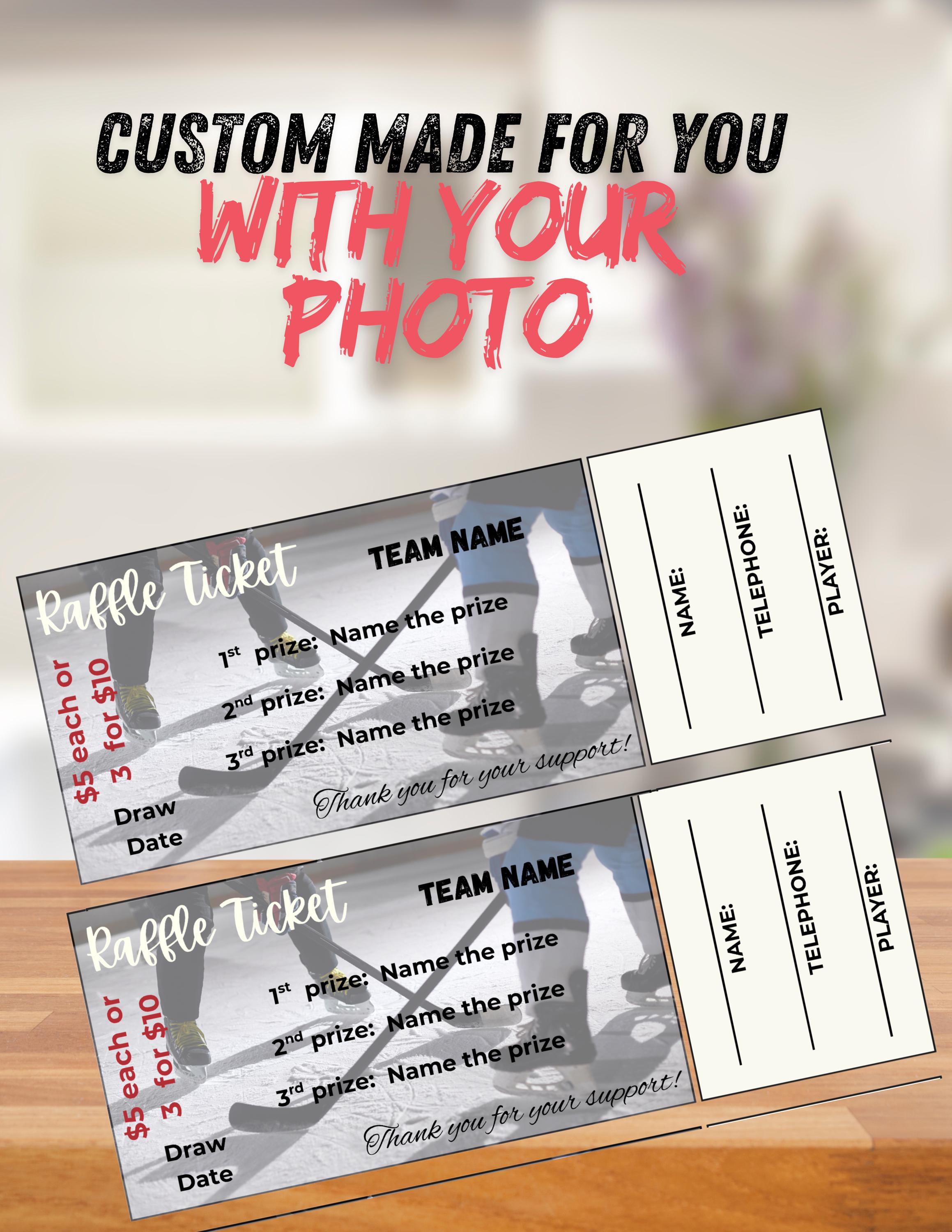 Customized Raffle Tickets: Printable Fundraiser Template (PDF & PNG, 8 ...