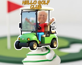 Custom Face Golf Cupcake Toppers | Personalized Golf Cake Topper | Golf Birthday Party Decorations | Digital Download