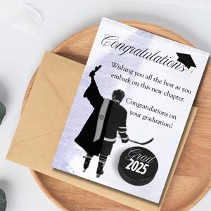 Printable Hockey Graduation Card - Digital Download - Sports Graduation Gift for Him