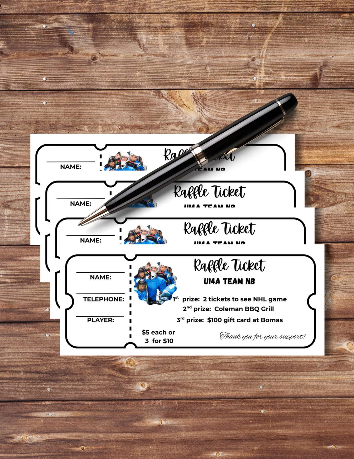 Ticket Raffle Invitations Customized Raffle Tickets: Printable Fundraiser Template (PDF & PNG, 8 ...