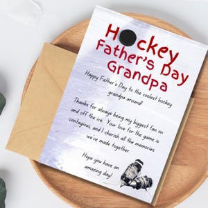 Tarjeta del Día del Padre para el Abuelo del Hockey - Tarjeta del Abuelo del Hockey - Imprimible - Descarga digital