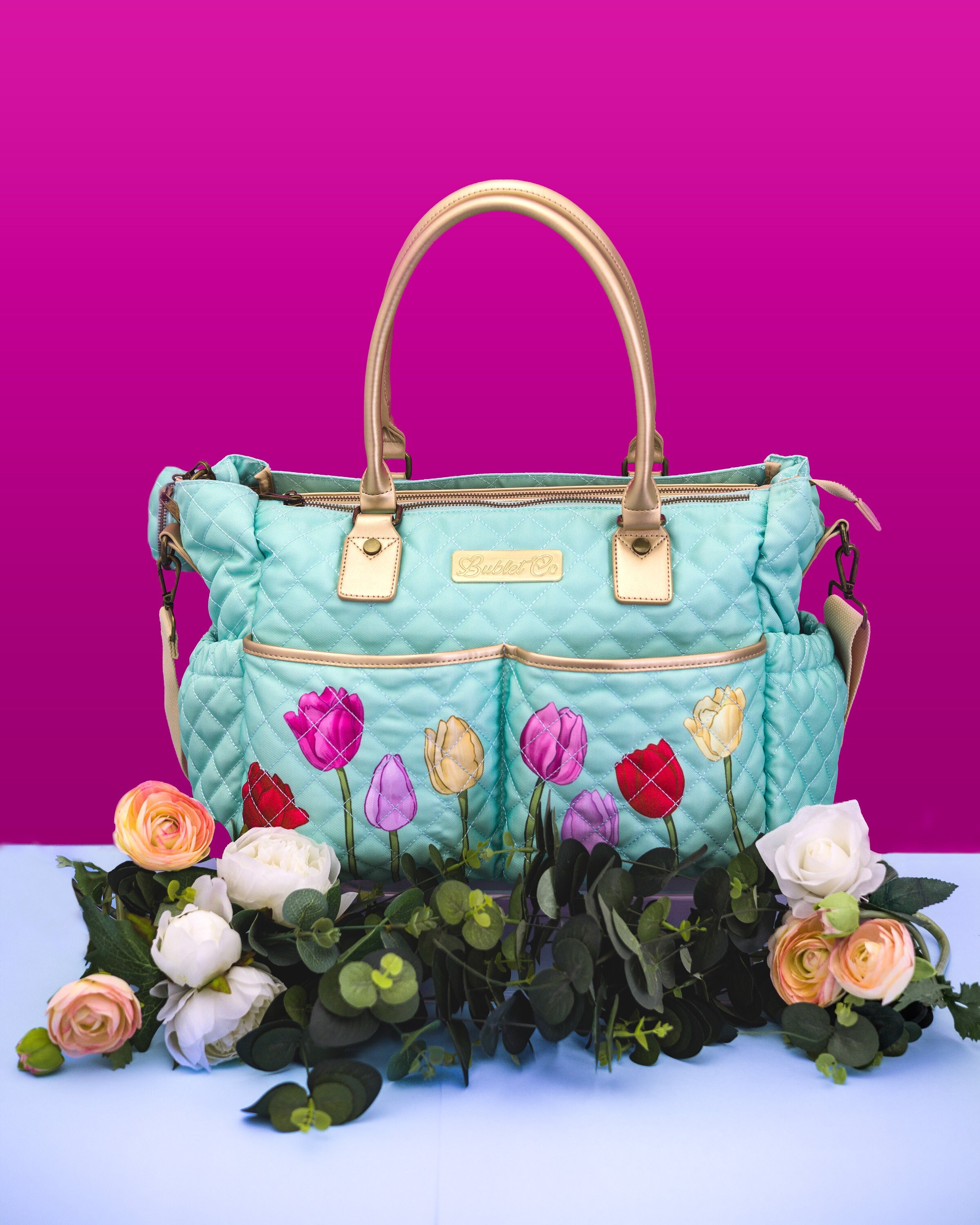 Quilted Nappy Bag Tulip Tote, Mothers Diaper Bag - Etsy New Zealand