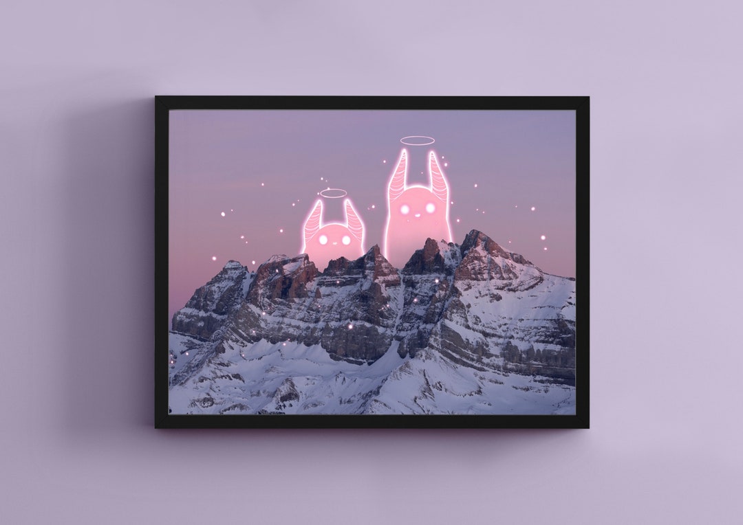 Mountain Guardians at Sunset Art Print - Etsy
