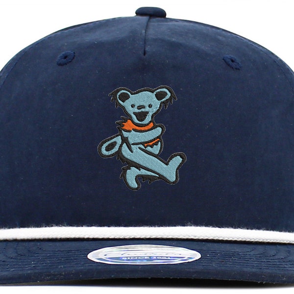 Dancing Bear 5 Panel Hat with solid Brim Rope -  New!