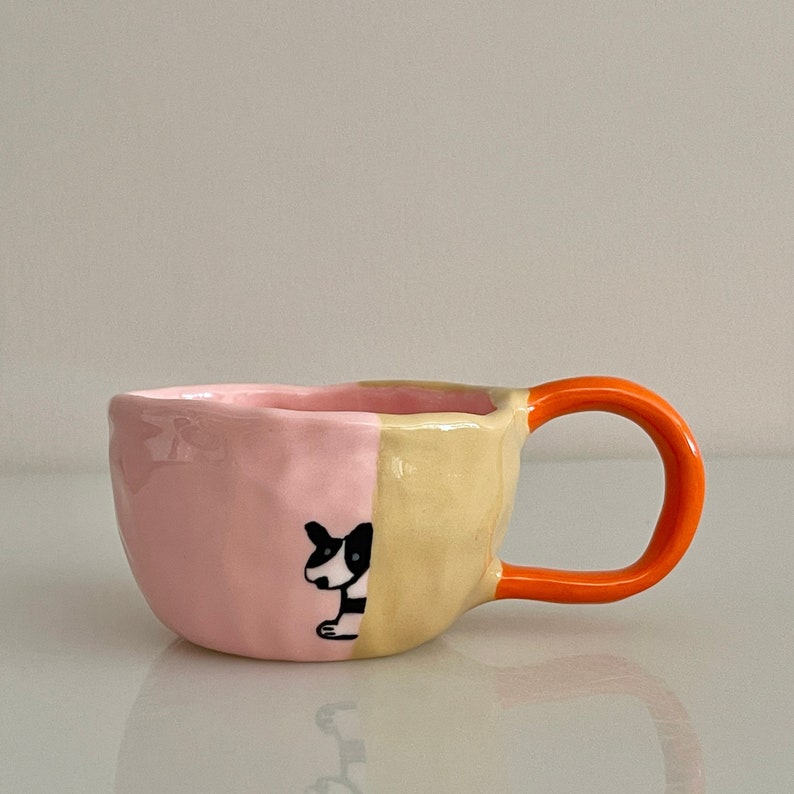 Handmade Ceramic Mugs. Hand Painted Border Collie Mug. Coffee Cup. Tea Cup. Milk Cup. Ceramic Drinkware. Coffee Lover. Colorful Mug. image 3