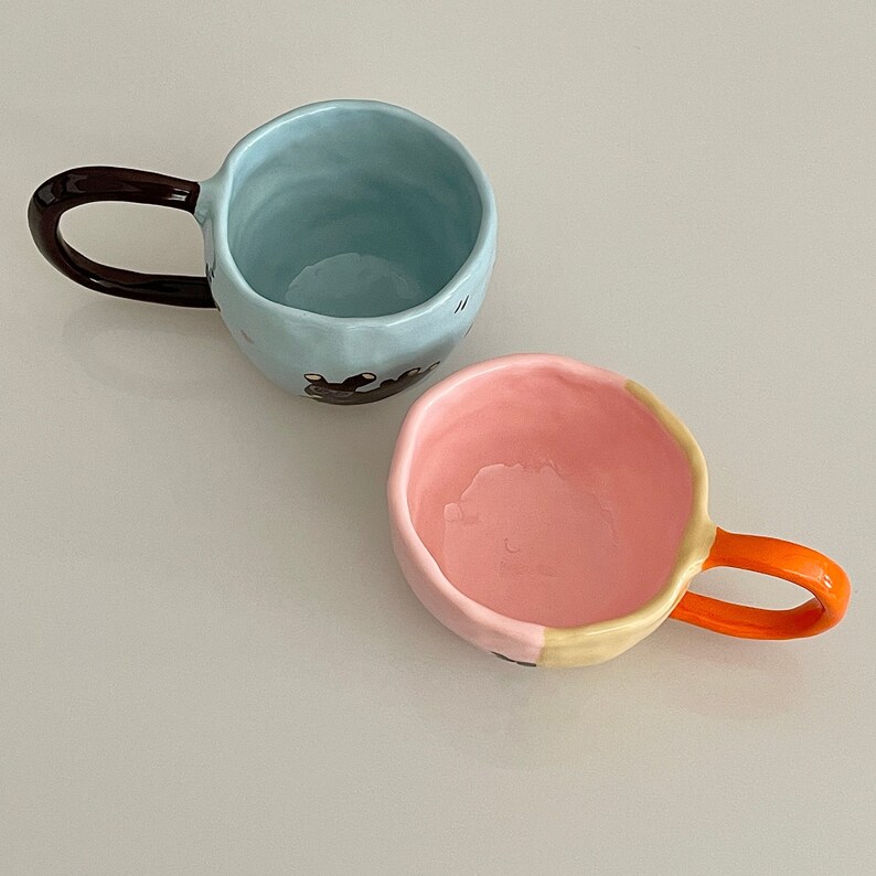 Handmade Ceramic Mugs. Hand Painted Border Collie Mug. Coffee Cup. Tea Cup. Milk Cup. Ceramic Drinkware. Coffee Lover. Colorful Mug. image 8