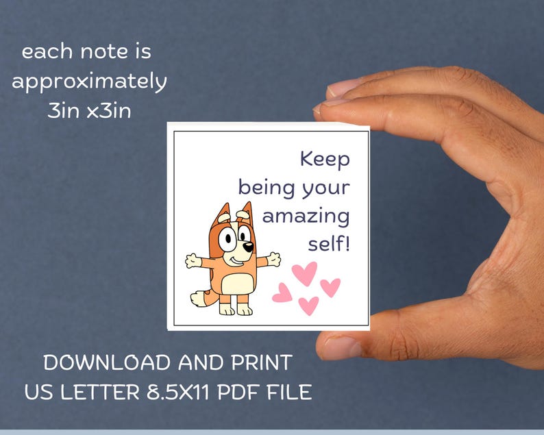 Cute Lunchbox Notes, Printable Bluey Lunchbox Notes, Kids Lunchbox ...