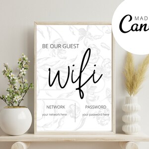 wifi sign, wifi print, digital wifi, house warming gift, guest room sign, air bnb sign, wifi password sign, wifi password