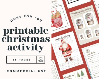 kids christmas activity bundle • 55 Worksheets • Commercial use • PLR resell rights • done for you