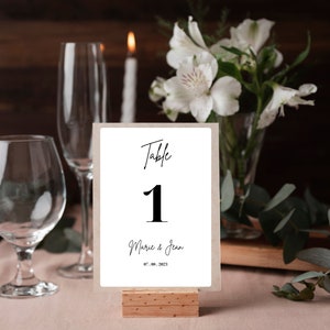 Carte numéro de table mariage personnalisée - à imprimer