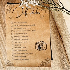 Photo challenge, board game, wedding entertainment. Ready to print