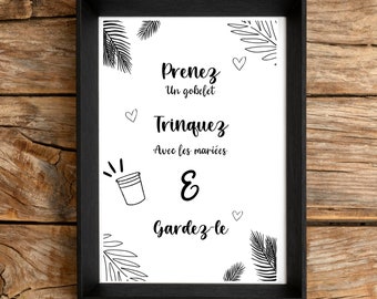 Goblet poster, ecocup for wedding - ready to print