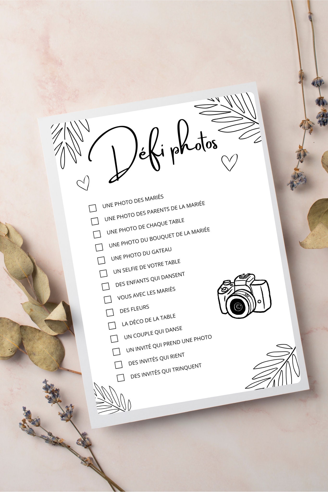 D fi Photos Jeu De Table Animation Pour Mariage Pr t Imprimer 