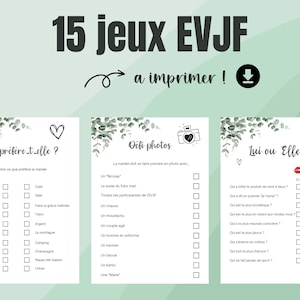 Jeux EVJF à imprimer Pack de 15 jeux enterrement vie de jeune fille, jeux future mariée, animation evjf mariage image 1