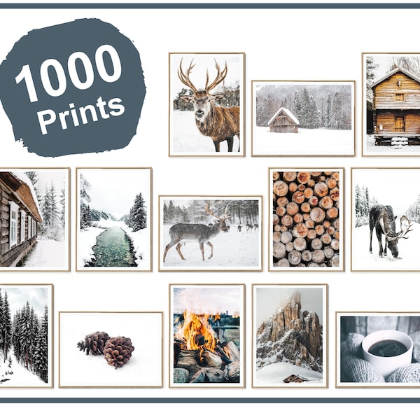 1000 Prints WINTER Collection, Winter Wall Art, Winter Decor, Christmas Print, Christmas Wall Decor, Winter Art Prints