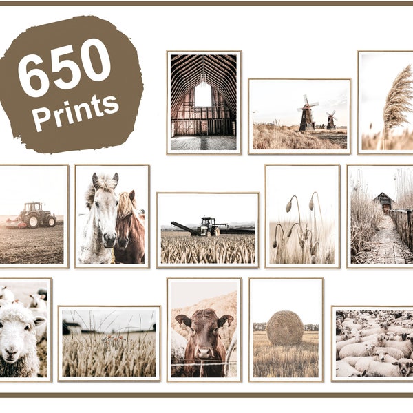 650 Prints FARMHOUSE Collection, Rustic Wall Art, Farmhouse Decor, Farm Print, Western Wall Decor, Barn Art Prints