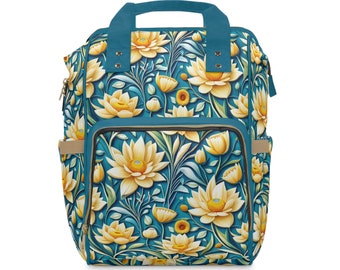 Sunny Blooms Multifunctional Diaper Backpack