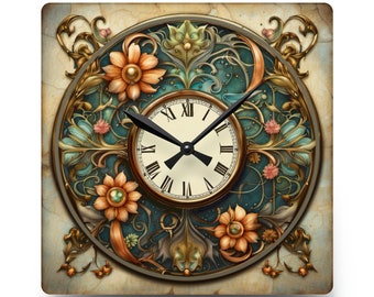 Ring of Flowers Acrylic Wall Clock